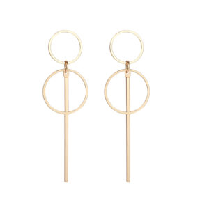 Minimal Long Circle Bar Earrings